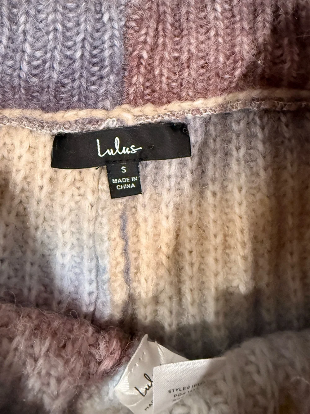 LULU’S  Sincerely Snuggly Purple Multi Striped Knit Shorts